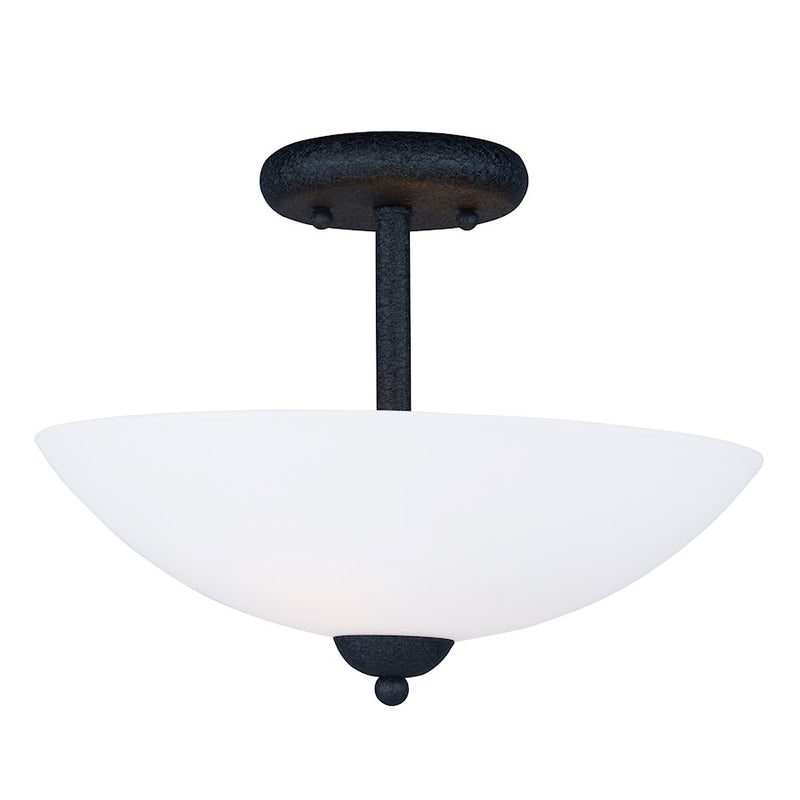 Maxim Lighting 10' Taylor 2 Light Semi Flush, Black/White