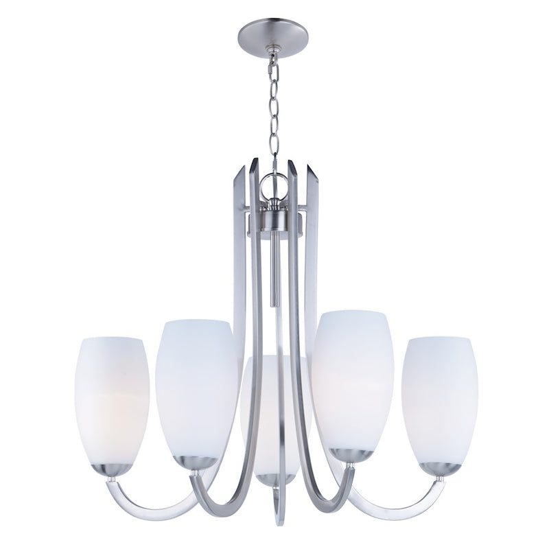 Maxim Lighting 23' x 27.5' Taylor 5 Lt Chandelier, Nickel/White