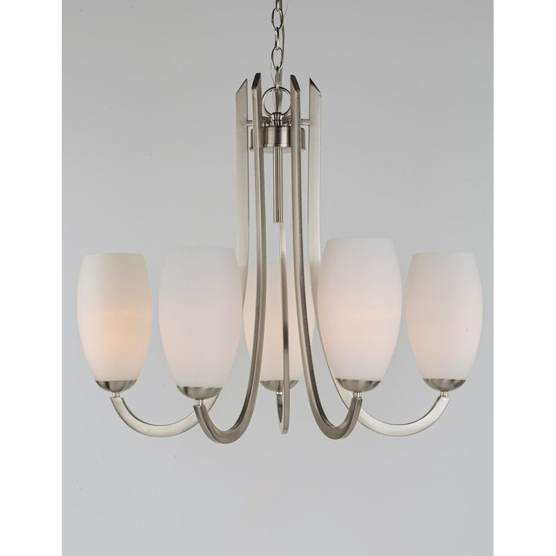 Maxim Lighting 23' x 27.5' Taylor 5 Lt Chandelier, Nickel/White