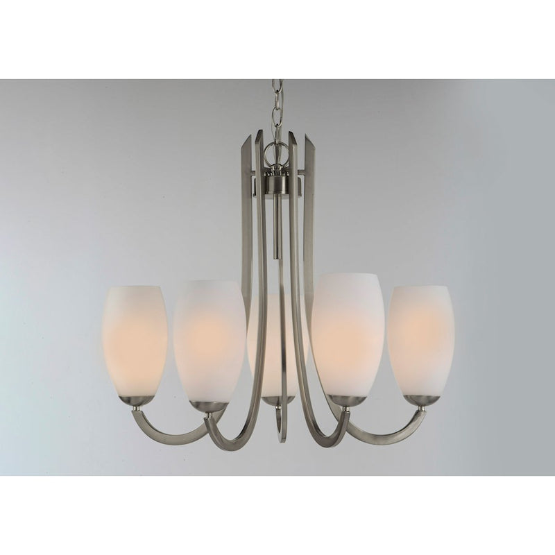 Maxim Lighting 23' x 27.5' Taylor 5 Lt Chandelier, Nickel/White