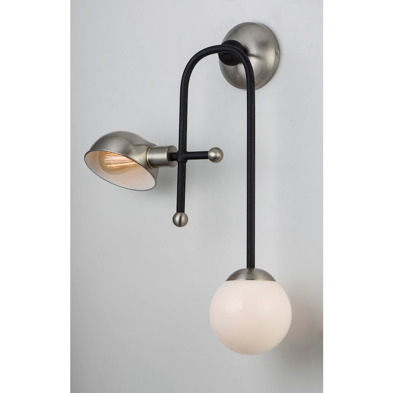 Maxim Lighting Mingle LED-Wall Sconce, Black/Satin Nickel