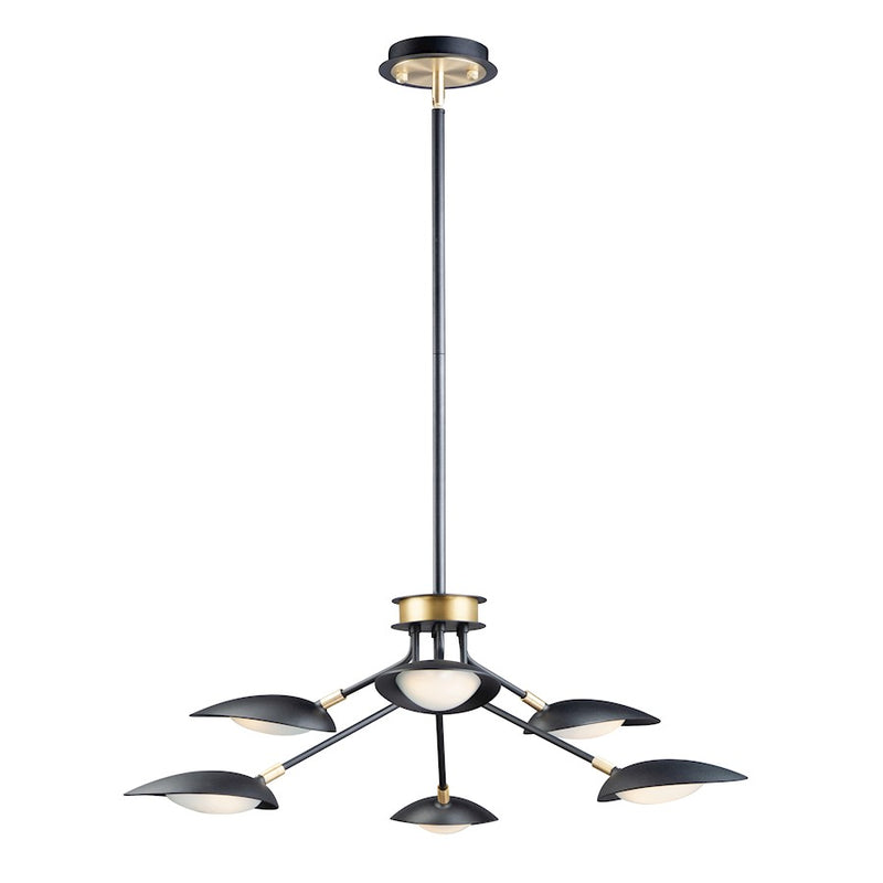 Maxim Lighting Scan LED 6-Light Pendant, Black/Satin Brass