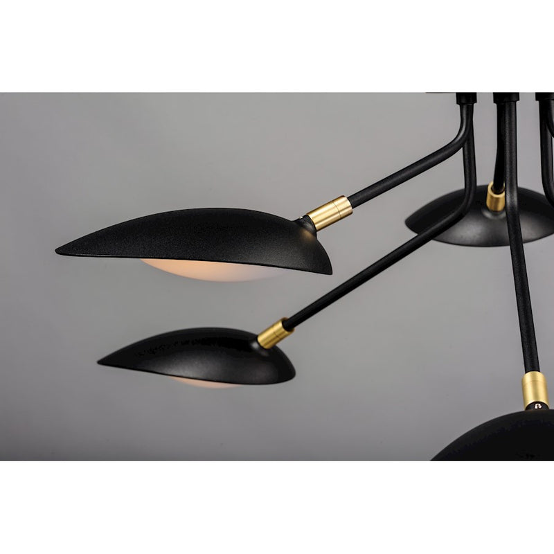 Maxim Lighting Scan LED 6-Light Pendant, Black/Satin Brass