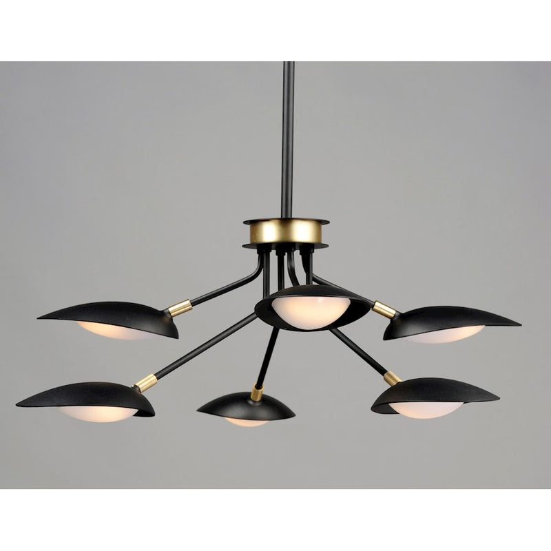 Maxim Lighting Scan LED 6-Light Pendant, Black/Satin Brass