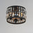 Maxim Lighting Madeline 3-Light Flush Mount, Black/Beveled Crystal