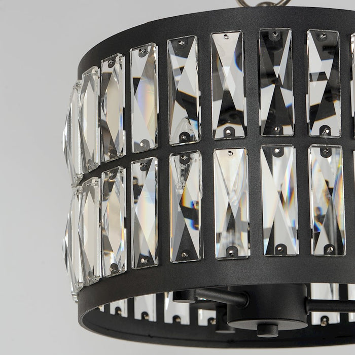 Maxim Lighting Madeline 3-Light Flush Mount, Black/Beveled Crystal