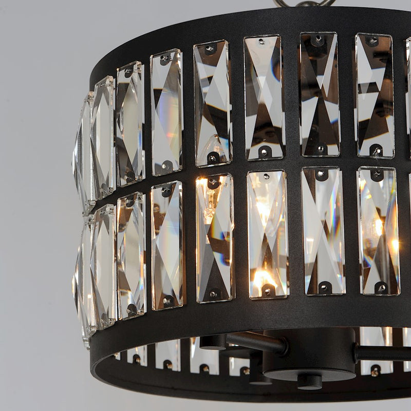 Maxim Lighting Madeline 3-Light Flush Mount, Black/Beveled Crystal
