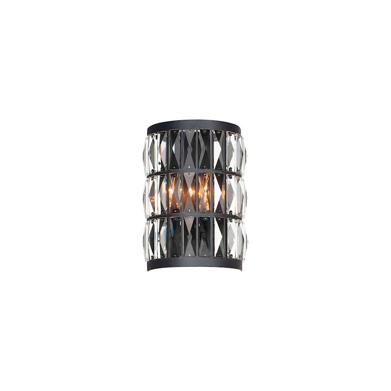 Maxim Lighting Madeline 2-Light Wall Sconce, Black/Beveled Crystal
