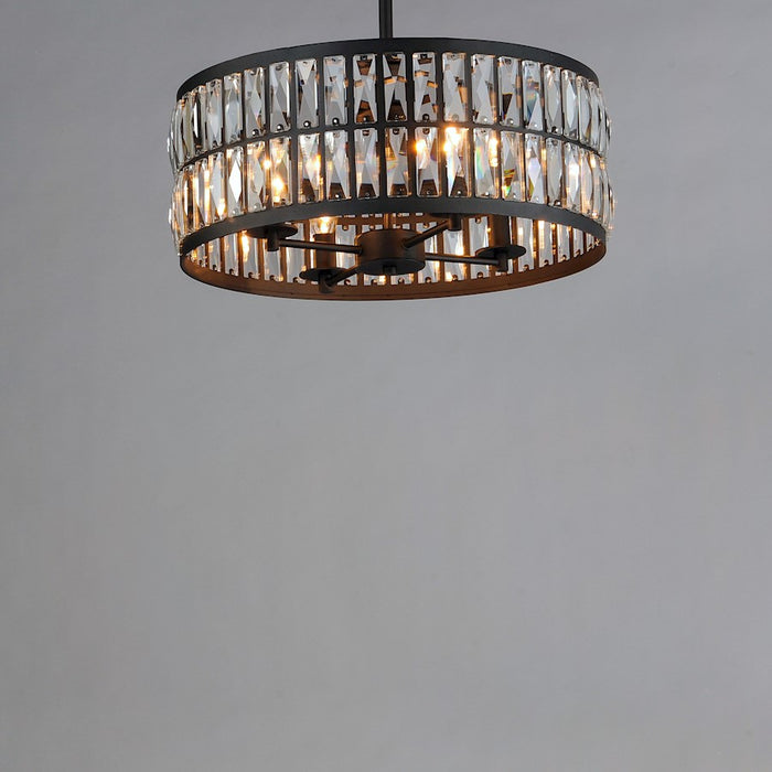 Maxim Lighting Madeline 4-Light Pendant, Black/Beveled Crystal