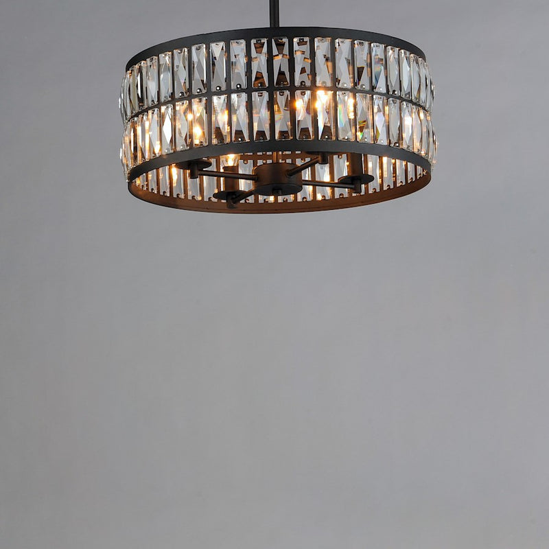 Maxim Lighting Madeline 4-Light Pendant, Black/Beveled Crystal