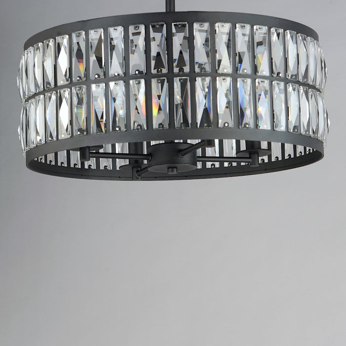 Maxim Lighting Madeline 4-Light Pendant, Black/Beveled Crystal