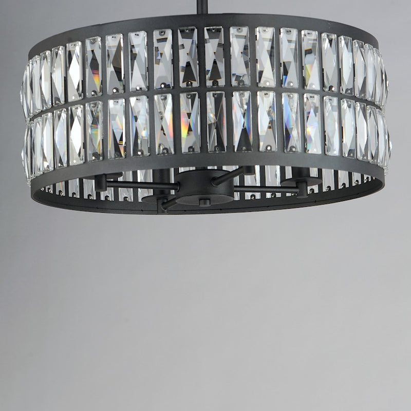 Maxim Lighting Madeline 4-Light Pendant, Black/Beveled Crystal