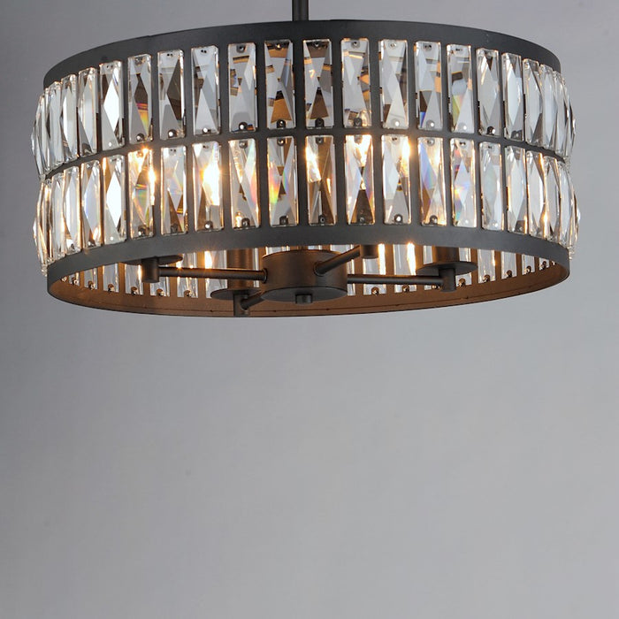 Maxim Lighting Madeline 4-Light Pendant, Black/Beveled Crystal