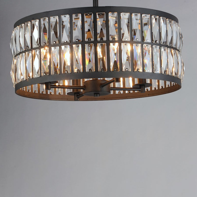 Maxim Lighting Madeline 4-Light Pendant, Black/Beveled Crystal