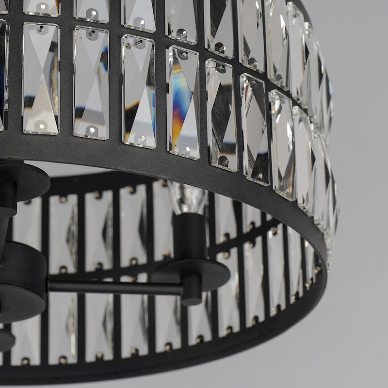 Maxim Lighting Madeline 4-Light Pendant, Black/Beveled Crystal