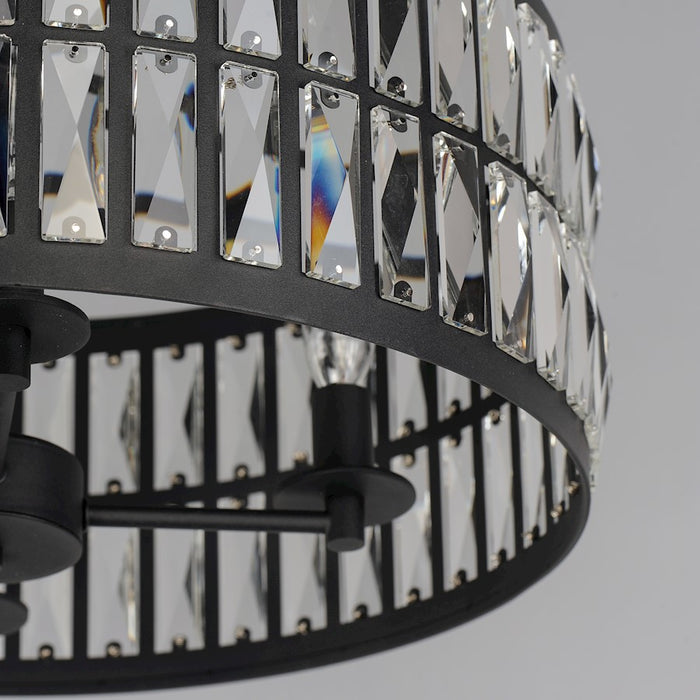 Maxim Lighting Madeline 4-Light Pendant, Black/Beveled Crystal