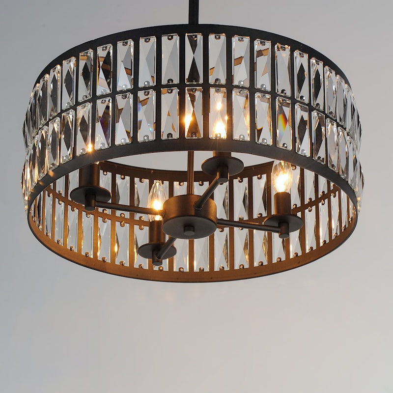 Maxim Lighting Madeline 4-Light Pendant, Black/Beveled Crystal