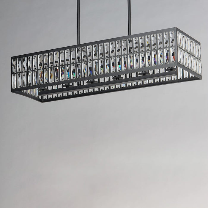 Maxim Lighting Madeline 10-Lt Linear Pendant, Black/Beveled Crystal