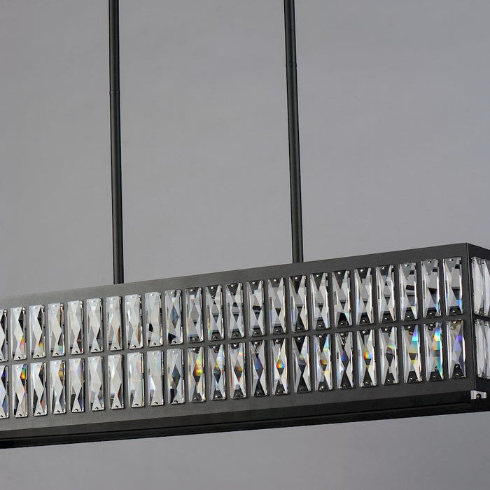 Maxim Lighting Madeline 10-Lt Linear Pendant, Black/Beveled Crystal