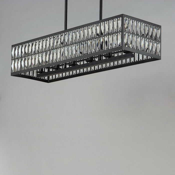 Maxim Lighting Madeline 10-Lt Linear Pendant, Black/Beveled Crystal