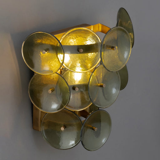 Maxim Lighting Loren 3Lt Wall Sconce, Weathered Brass/Green Vintage