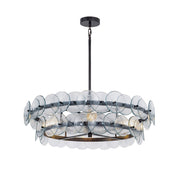 Maxim Lighting Loren 4 Light 30" Chandelier, Gunmetal/Textured Clear - 21823TCGM