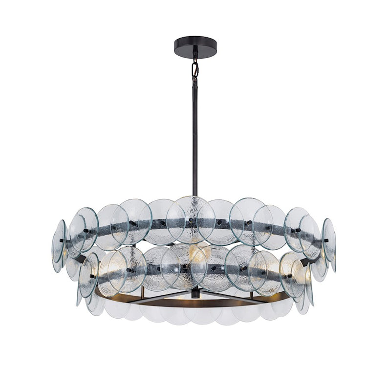Maxim Lighting Loren 4 Light 30" Chandelier, Gunmetal/Textured Clear