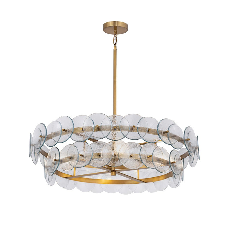 Maxim Lighting Loren 4Lt 30" Chandelier, Weathered Brass/Clear