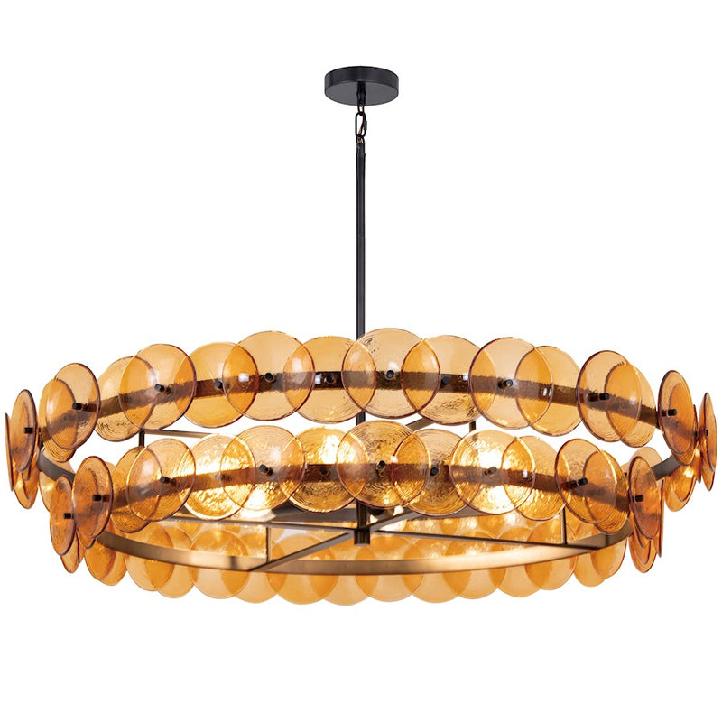 Maxim Lighting Loren 6 Light 42" Chandelier, Gunmetal/Amber