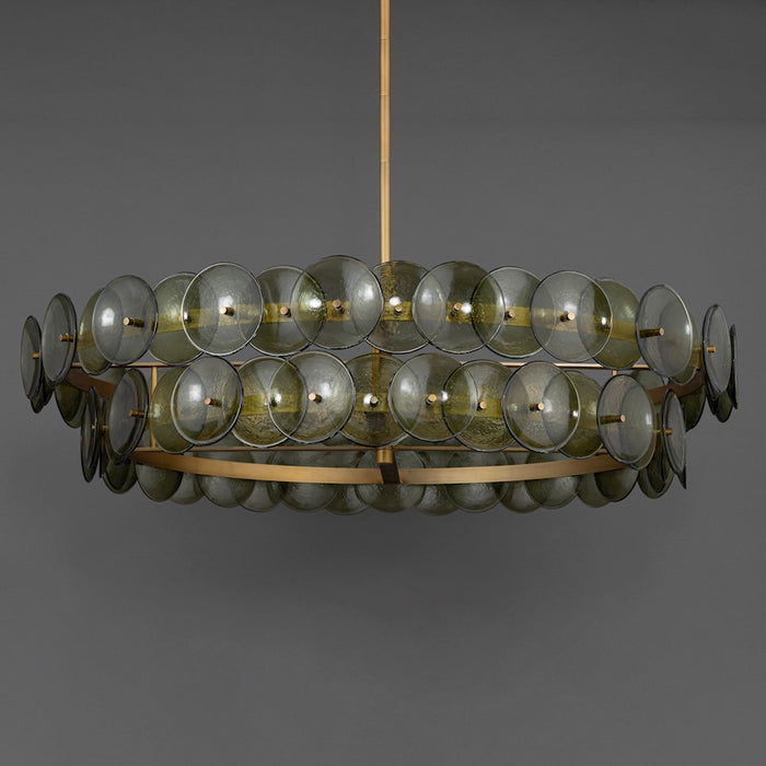 Maxim Lighting Loren 6Lt 42" Chandelier, Brass/Green Vintage