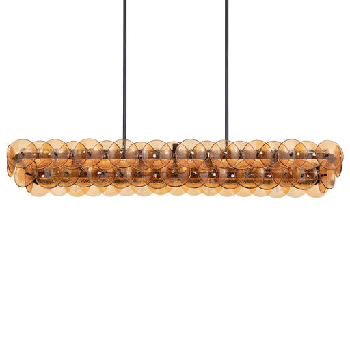Maxim Lighting Loren 4 Light 54" Linear Chandelier, Gunmetal/Amber