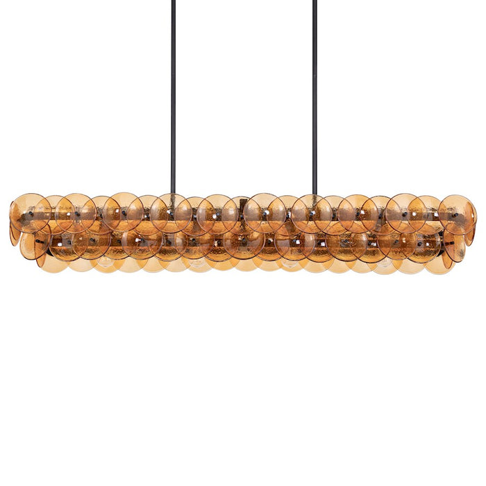 Maxim Lighting Loren 4 Light 54" Linear Chandelier, Gunmetal/Amber