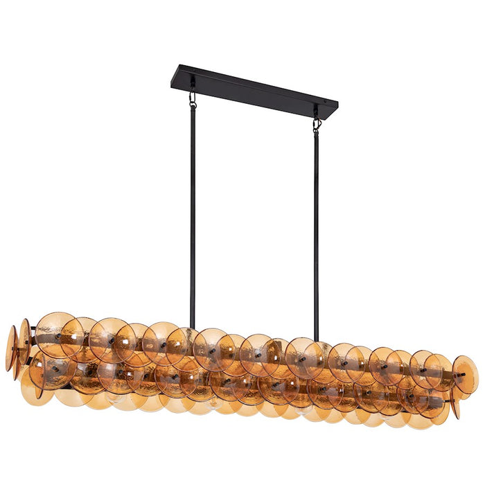 Maxim Lighting Loren 4 Light 54" Linear Chandelier, Gunmetal/Amber