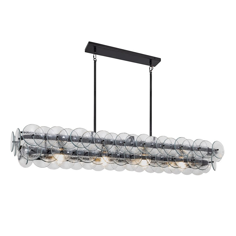 Maxim Lighting Loren 4Lt 54" Linear Chandelier, Gunmetal/Clear