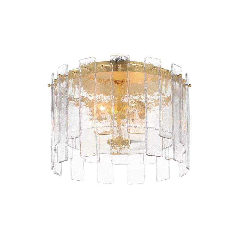 Maxim Lighting Warren 2 Light Flush Mount, Gold Leaf/Artisan