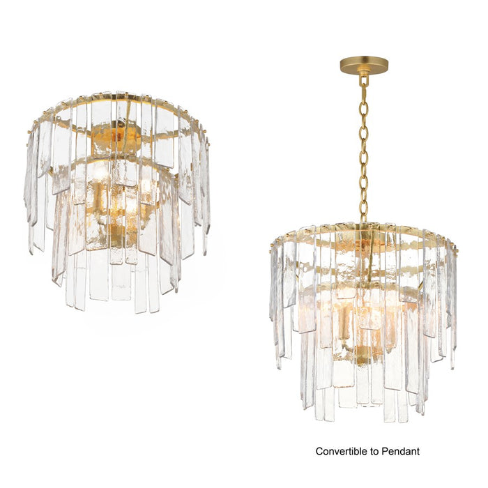 Maxim Lighting Warren 4 Light Semi-Flush Mount, Gold Leaf/Artisan