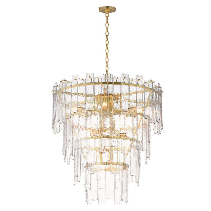 Maxim Warren 12Lt Multi-Light Pendant, Gold Leaf/Artisan