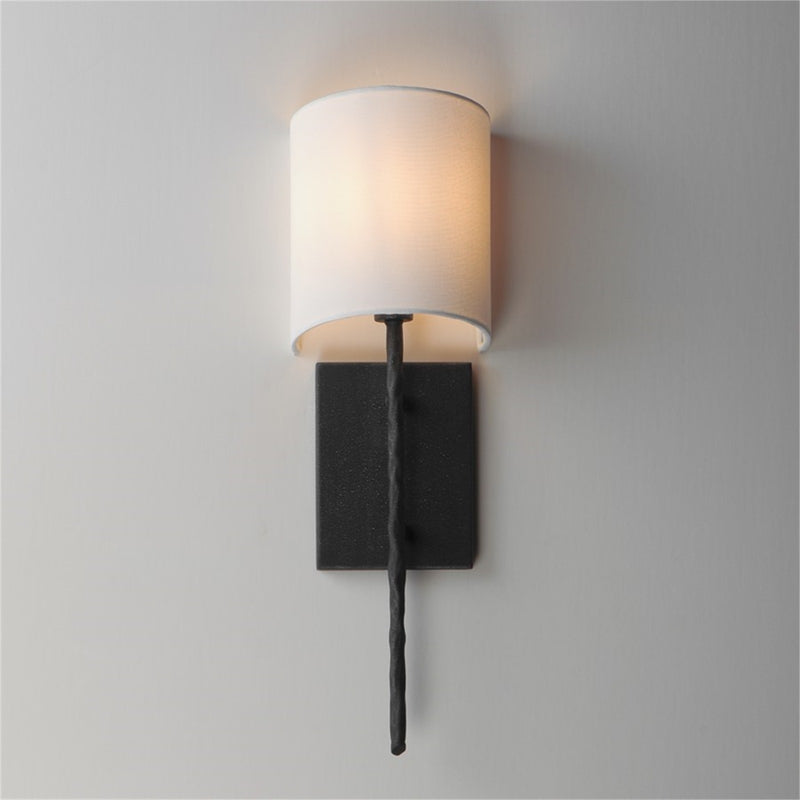 Maxim Lighting Martel 1 Light 20" Wall Sconce, Blacksmith/White