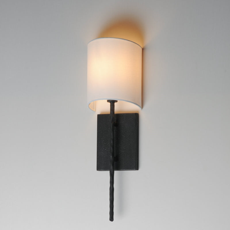 Maxim Lighting Martel 1 Light 20" Wall Sconce, Blacksmith/White