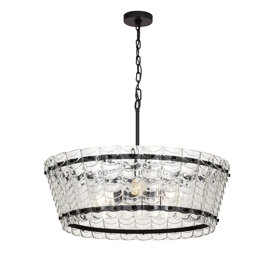 Maxim Lighting Ruche 4 Light 10.5" Chandelier, Bronze/Clear - 21874CLBZ