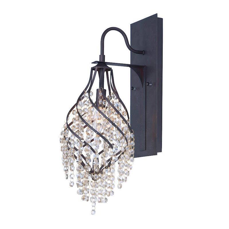 Maxim Lighting 22.25" x 7.25" Twirl 1 Lt Wall Sconce, Bronze/Cognac