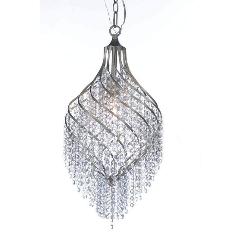 Maxim Lighting 25' x 11.5' Twirl 1 Lt Pendant, Silver/Crystal