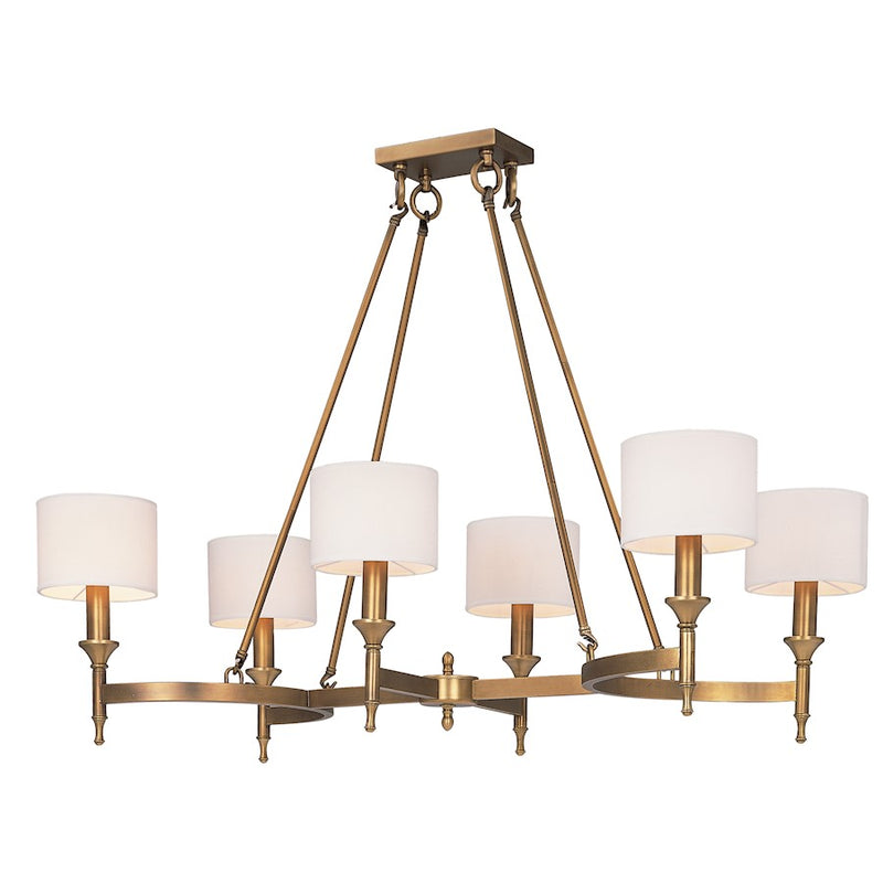 Maxim Lighting Fairmont 6-Light Chandelier in Natural Aged Brass