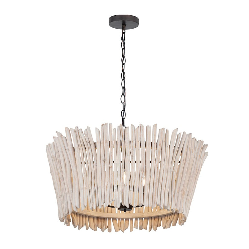 Maxim Lighting Baywood 4 Light 30" DriftWood Chandelier, Bronze