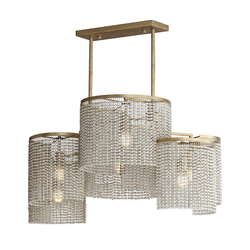 Maxim Lighting Fontaine 6 Light Linear Pendant, Golden Silver