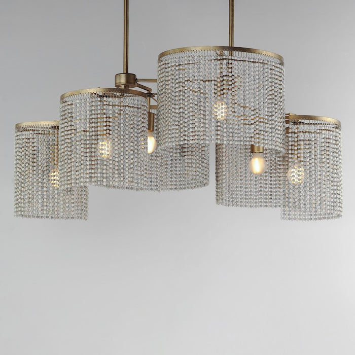 Maxim Lighting Fontaine 6 Light Linear Pendant, Golden Silver