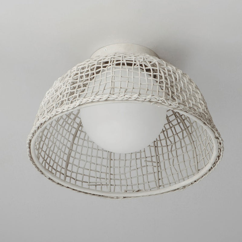 Maxim Lighting Cestino 1 Light Flush Mount, Weathered White