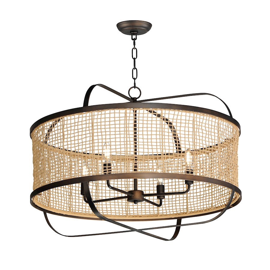 Maxim Lighting Cestino 4 Light 30" Pendant, Antique Bronze - 22475NAANB