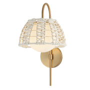 Maxim Lighting Macrame 1 Light Wall Sconce, Gold/Satin White - 22481SWGLD
