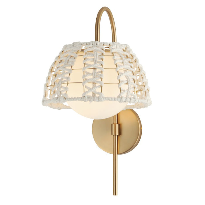 Maxim Lighting Macrame 1 Light Wall Sconce, Gold/Satin White - 22481SWGLD